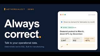 Text-to-SQL Demo: Ask Your Operational Data Anything | AetherDialect (Deterministic AI)