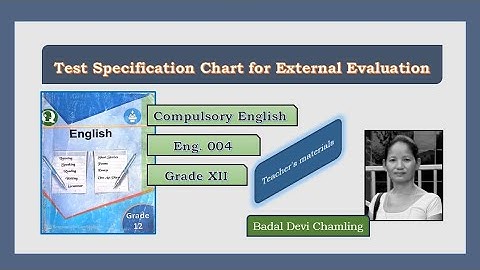 Grade 12 Test Specification Chart for External Examination