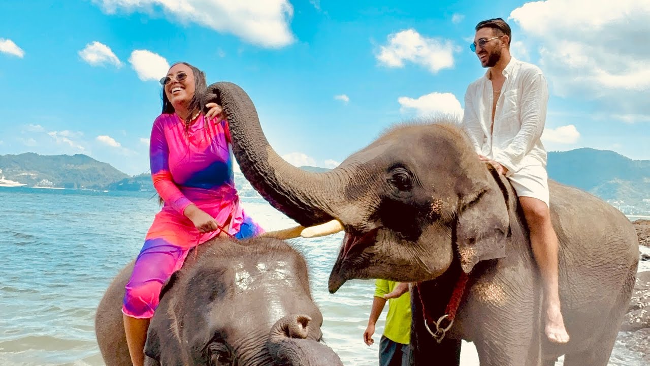 هيلو من  تايلند 🇹🇭 ركبنا على فيل لعبنا مع سبع 😍
