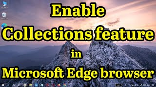 how to enable collections feature in microsoft edge browser