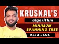 G-47. Kruskal's Algorithm - Minimum Spanning Tree - C++ and Java