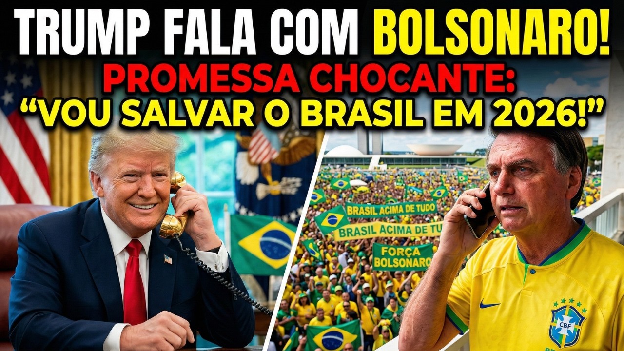 TRUMP LIGA PARA BOLSONARO APÓS AS MANIFESTAÇÕES E GARANTE: SALVAREI O BRASIL ESSE ANO