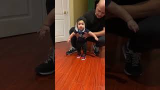 Indigo’s 1st sneaker 👟 to walk a Christmas present from friend, Loving Papa help him/#shortvideo