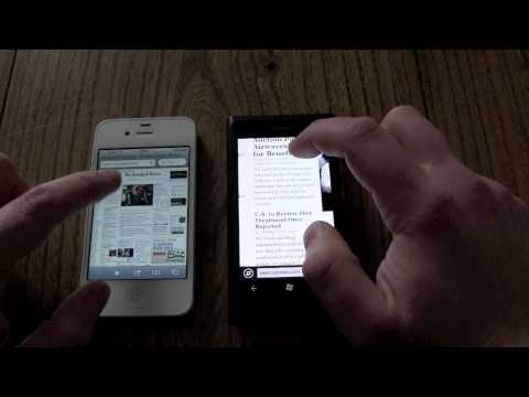 Apple iPhone 4S vs Nokia Lumia 800 - Browser Vergleich