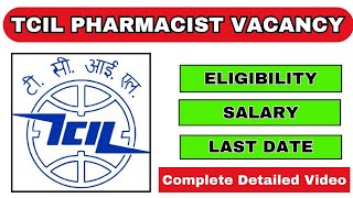 Pharmacist Vacancy at Telecommunications Consultant India Limited | TCIL Vacancy 2024 #pharmacist Pharmacist Vacancy at Telecommunications Consultant India Limited | TCIL Vacancy 2024 #pharmacist