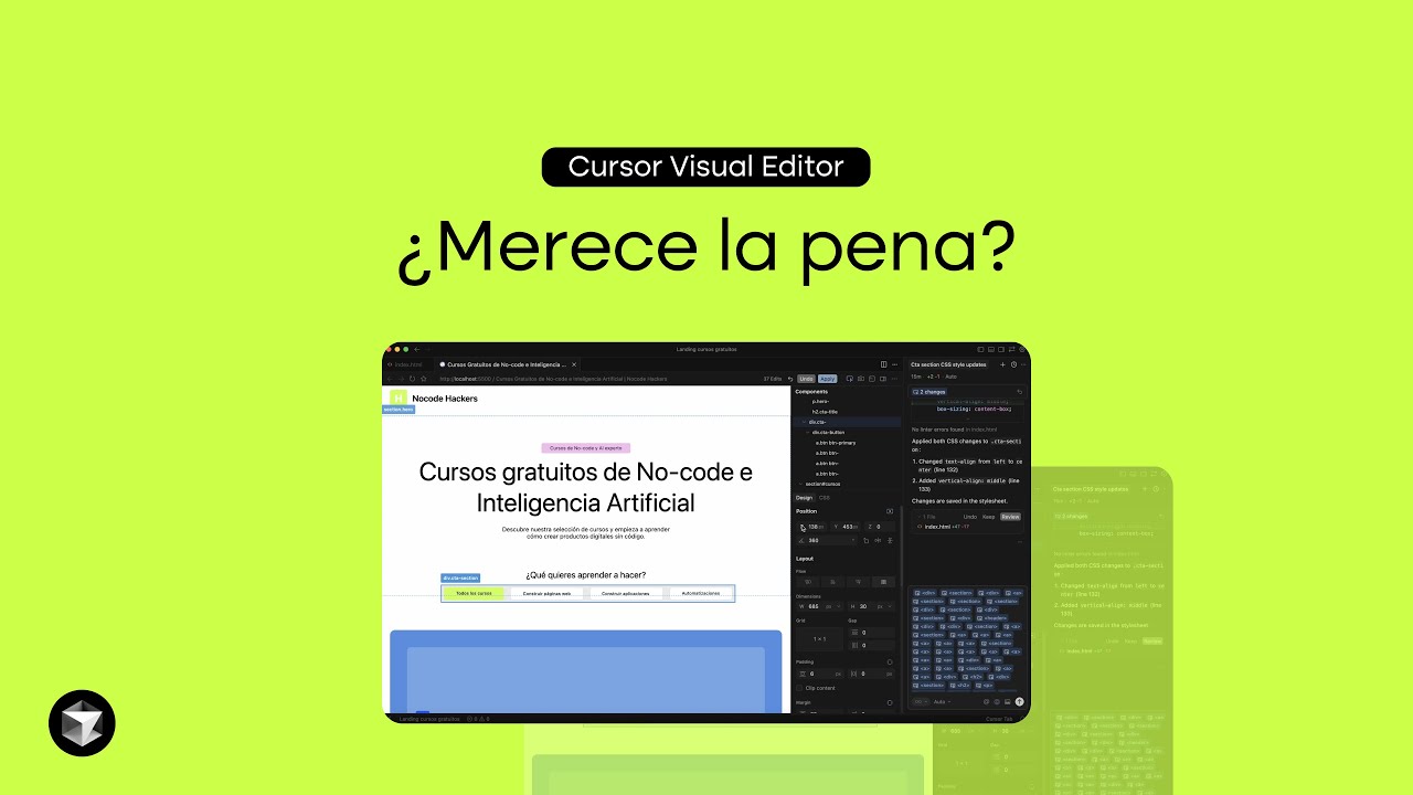 Probamos el nuevo EDITOR VISUAL de CURSOR - ¿Merece la pena?