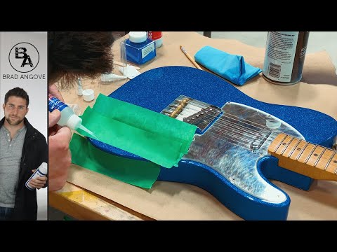 Golden Fender Stratocaster Sparkle finish | Guitar build - Gold Flake