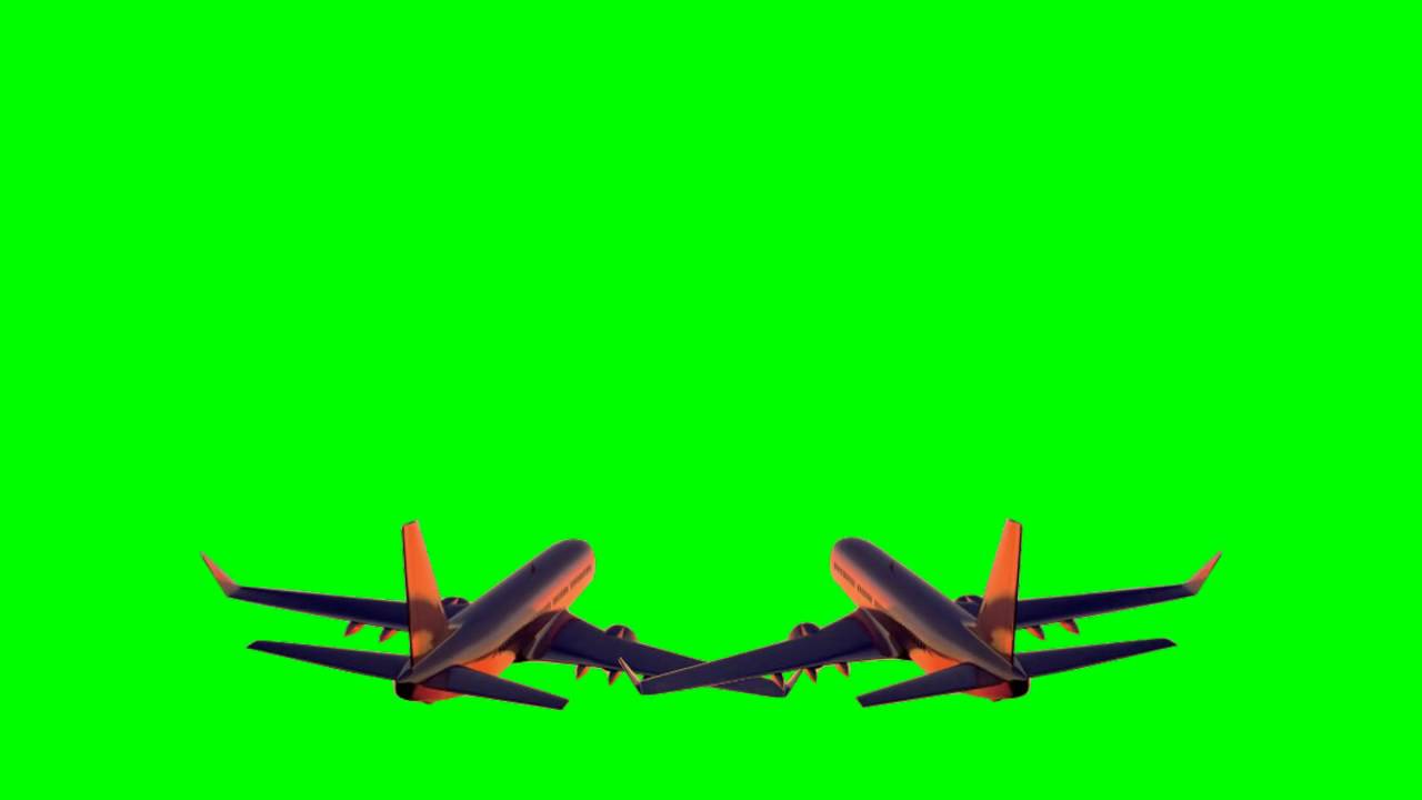 Airplane Airbus with sound 7 - free green screen background animation