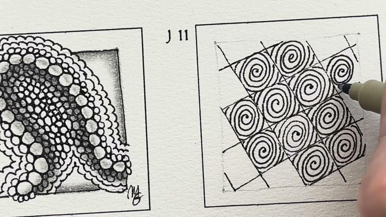 100 DP 2026 - J 11 - Variations d’un tangle - Semaine 2 - Zentangle pour débutant 