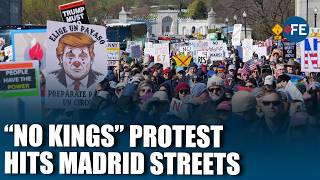 Americans Protest Donald Trump Policies In Madrid During Global “No Kings” Movement
