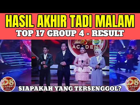 Hasil Akhir Top 17 Group 4 Result dangdut Academy 8 tadi malam