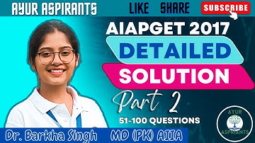 AIAPGET 2017 full solved question paper | AIAPGET Previous Year solution Dr Barkha | aiapget 2025 |
