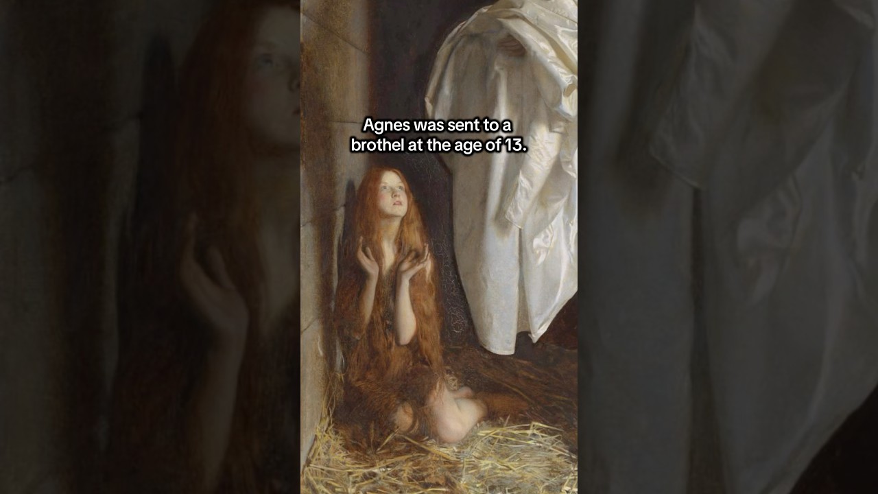 Saint Agnes in Prison receiving the shining white gown by Frank Cadogan Cowper 