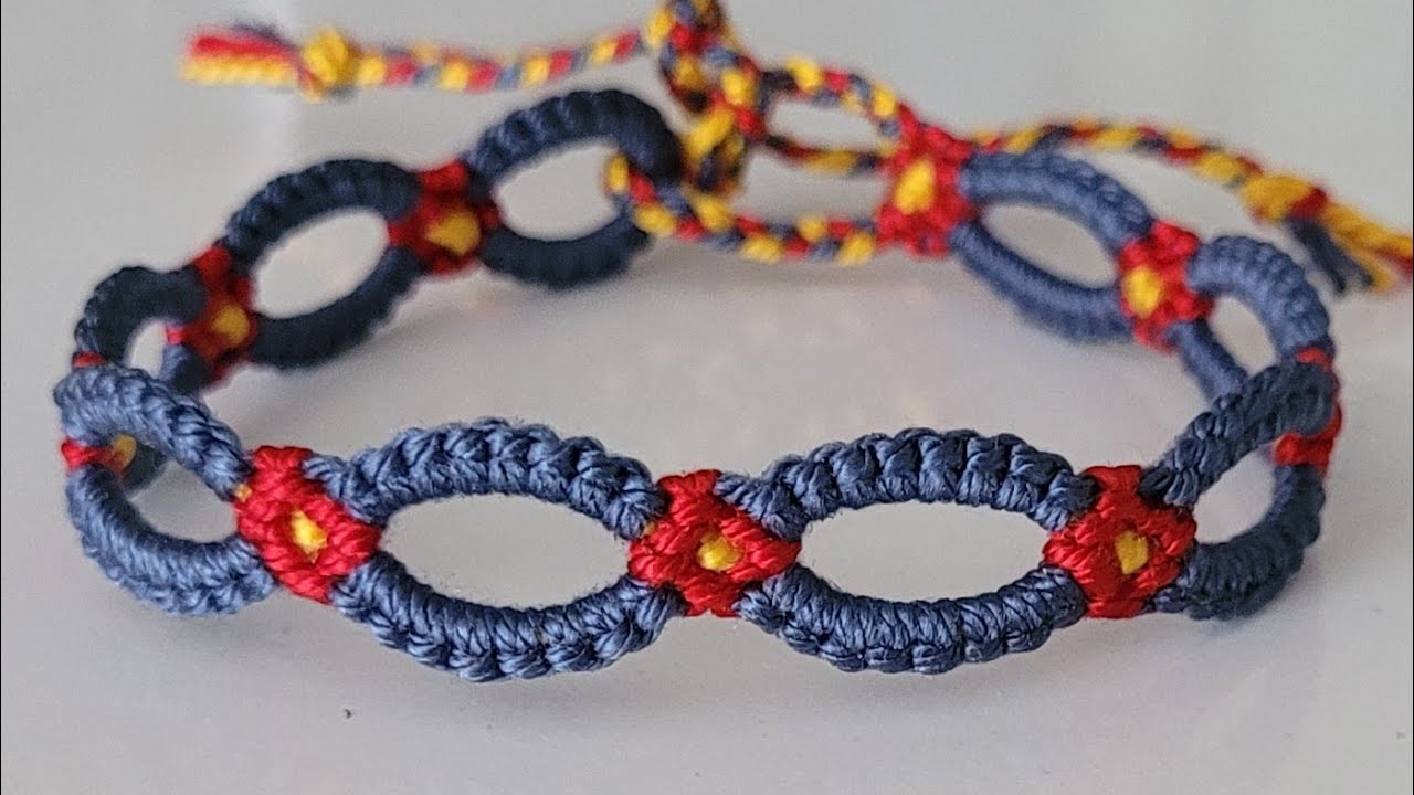 Makrome Çiçekli Bileklik Yapımı