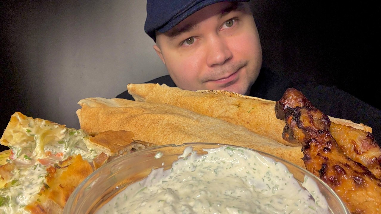 Midnight Pita & Garlic Sauce ASMR 🌙 | Juicy Chicken Bites