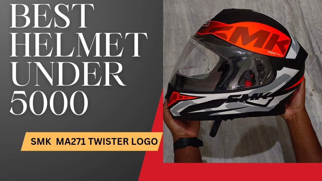 SMK MA271 Twister Logo Graphics ,Full Face Helmet With Clear Visor