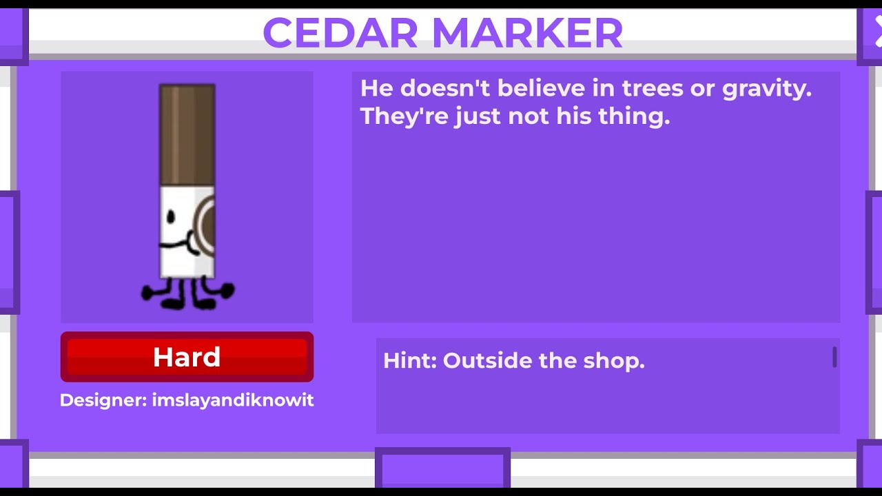 How to get Cedar Marker - Find The Markers