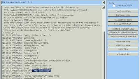 ULTIMA I/O TERMINAL tool program demonstartion read SID803A eeprom and history