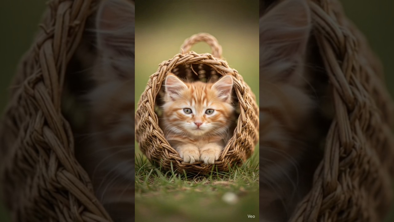 Cute baby cat in bix 