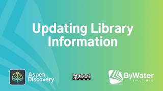 Updating Library Information