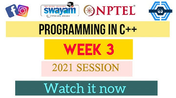 Programming In C++ Week 3 Answers   NPTEL
