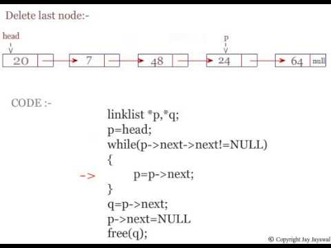 delete last element from linklist