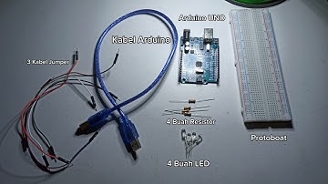[Latihan 4]Arduino UNO dengan program Arduino IDE dengan 4 Resistor dan 4 LED secara bergantian