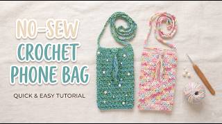 No-Sew Crochet Phone Bag Tutorial | Easy DIY Crossbody Phone Bag for Beginners