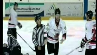 Jason Kostadine vs Doug MacIver EIHL fight 13-9-08