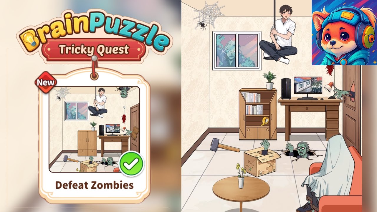 Brain Puzzle Tricky Quest Level 25 Defeat Zombies | help him avoid ...
