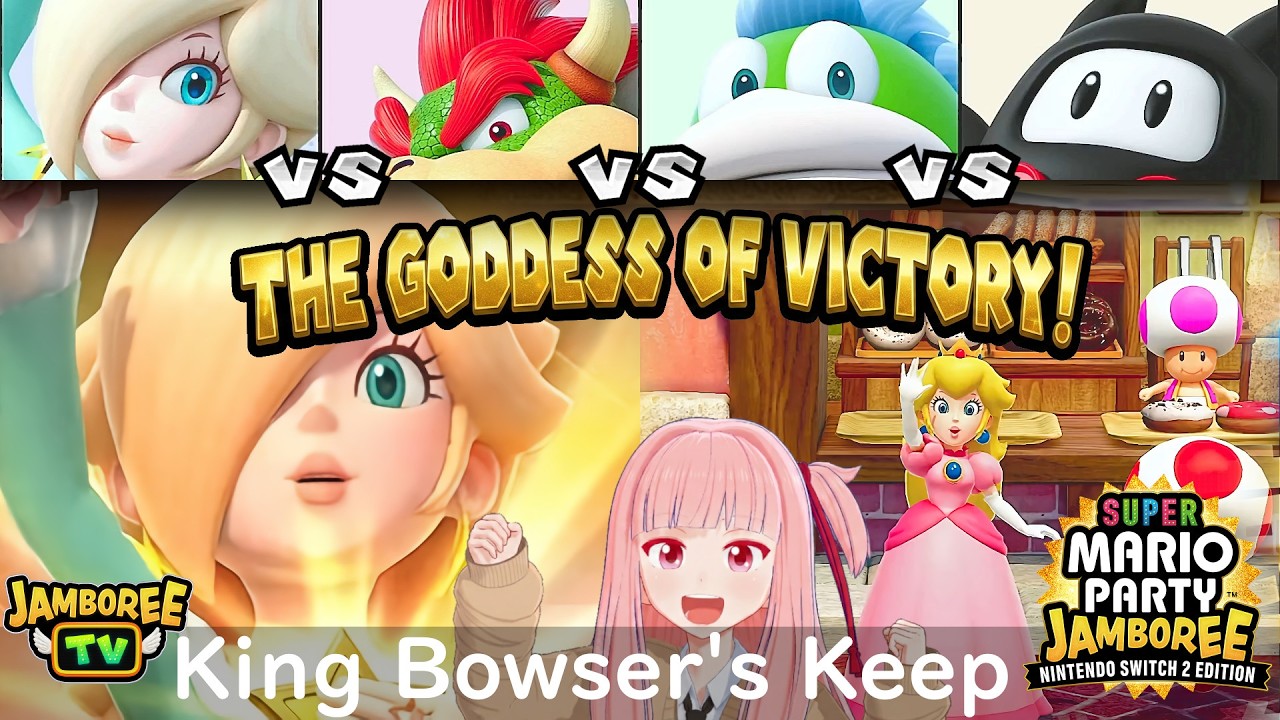 Super Mario Party Jamboree TV Rosalina vs Bowser vs Spike vs Ninji in King Bowser's Keep