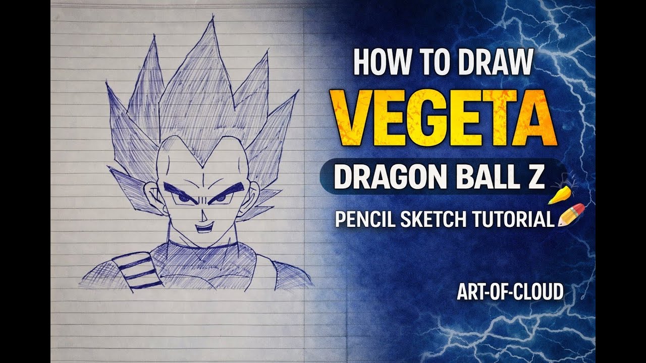 How to Draw Vegeta | Dragon Ball Z Pencil Sketch Tutorial ⚡✏️