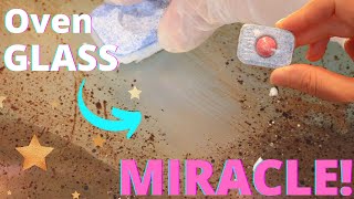 Oven Gl Door Cleaning With A Dishwasher Tablet Oven Cleaning Hacks How To Clean Oven Easily