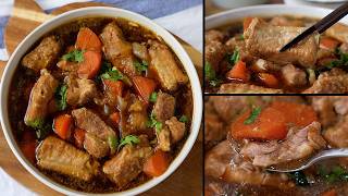 Simple pork ribs stew Chinese style with carrots and onions screenshot 4