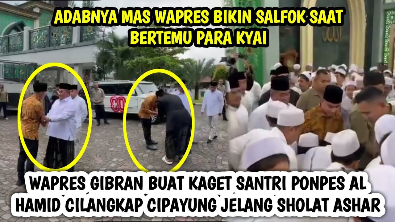 Antusias Santri Ponpes Al Hamid Cilangkap Sambut Wapres Gibran Selesai Sholat Berjamaah