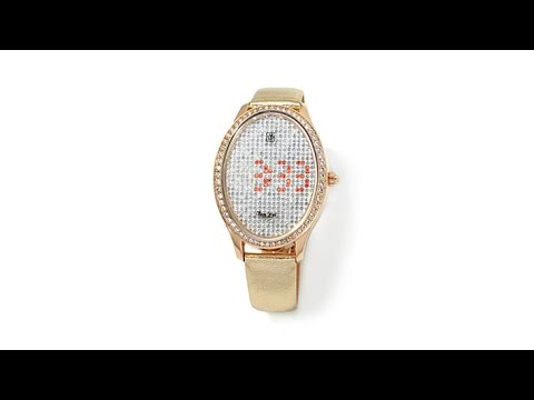 Victoria Wieck Crystal LED Metallic Leather Strap Watch  display picture 3