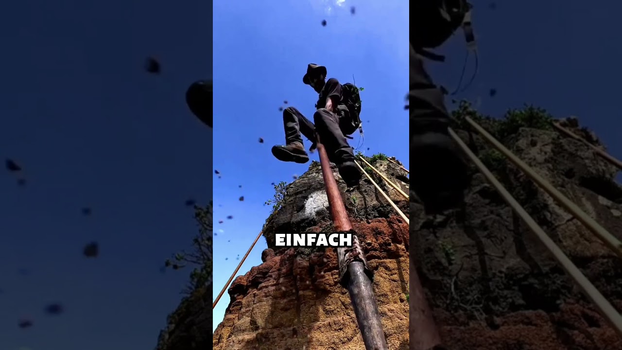 Der Mann, der mit einer Stange von hohen Hügeln springt 🧗‍♂️👀