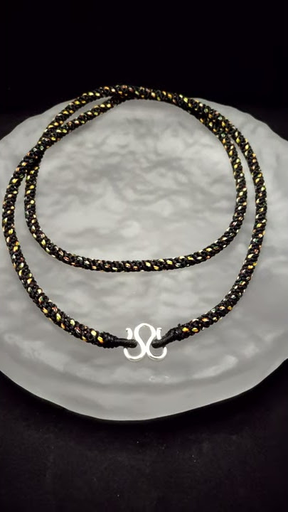 Kalung Tali Liontin Rajut Silver Hook Bandol 70cm 5mm J142