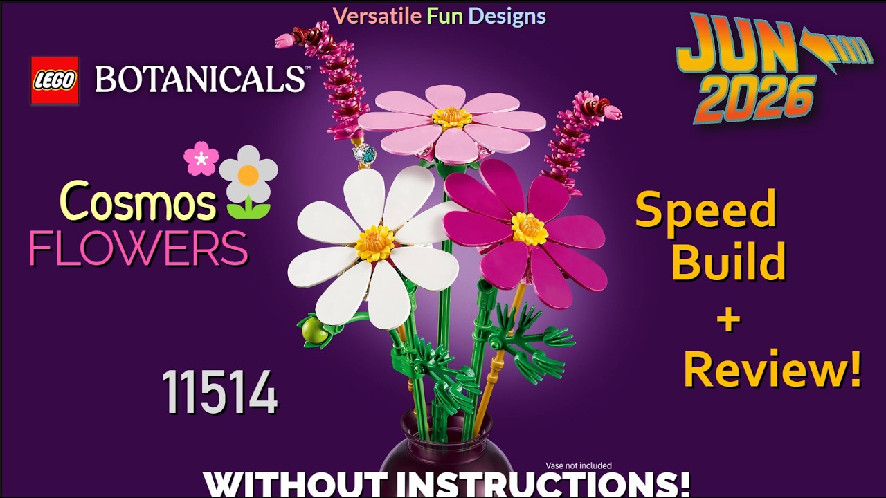🌼 NEW LEGO Botanicals Cosmos Flowers 11514 - Speed Build & Review