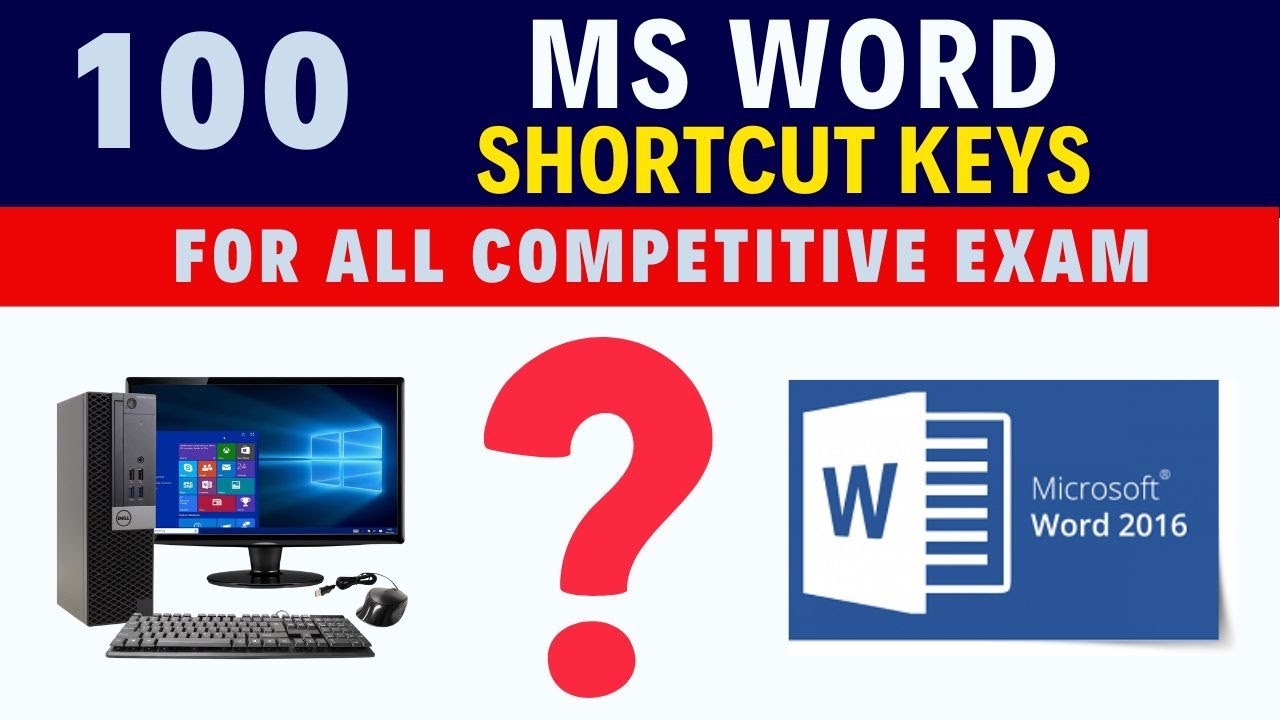 100 Essential Microsoft Word Shortcut Key for expert YouTube