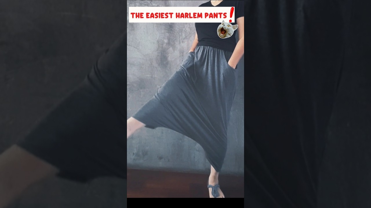 Easy Harlem Pants Remake from Skirt #sewingtutorial # #2ndhandclothing #sewharlempants