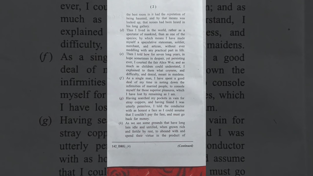 MA English private question paper 2023 durg university | MA English previous | Reading in prose