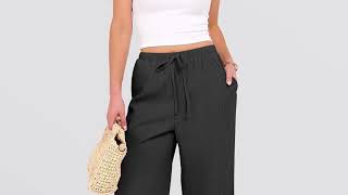 🌴 ANRABESS Wide Leg Beach Pants | Lightweight, Elastic Waist & Pockets for Summer Relaxation!