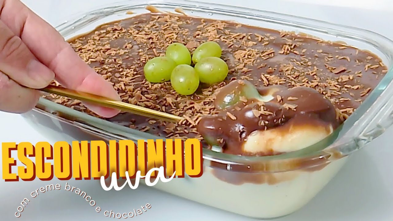 Escondidinho de Uva com Creme Branco e Chocolate
