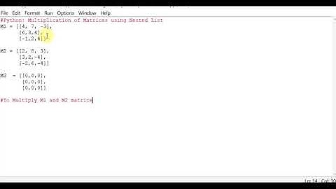 Python Multiplication of Matrices using Nested List