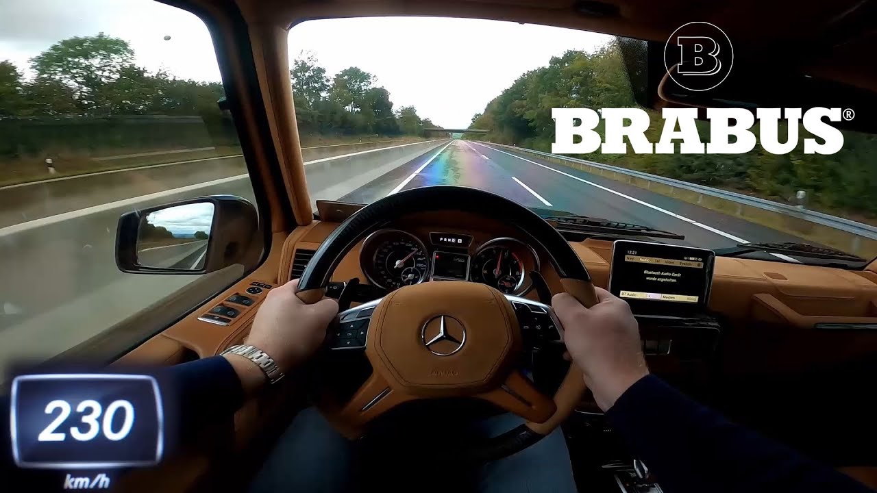Brabus G 700 POV Topspeed on German Autobahn and EXHAUST SOUND