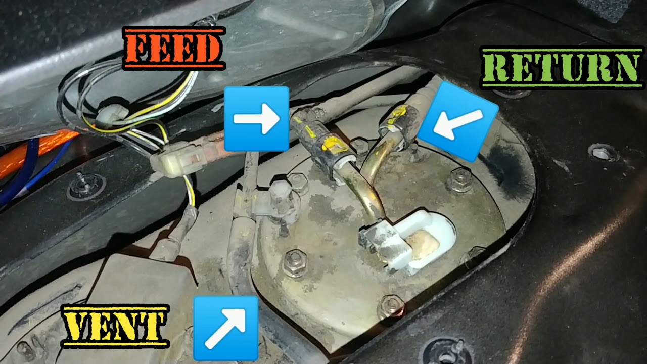 9701 Honda Prelude fuel pump removal for upgrade. YouTube