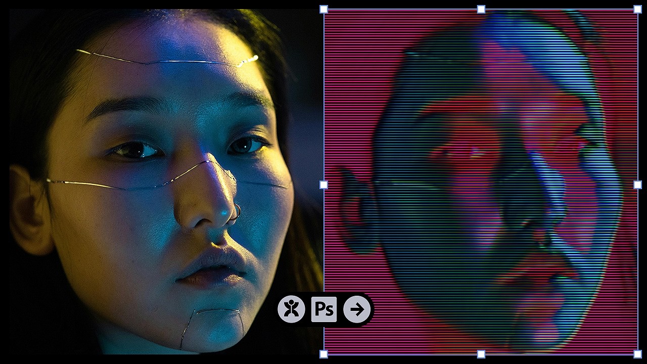 How To Make a Glitchy VHS Effect in Photoshop! (Quick & Easy)