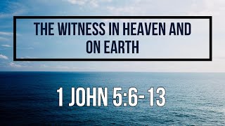 1 John 5:6-13 The Witness in Heaven and on Earth