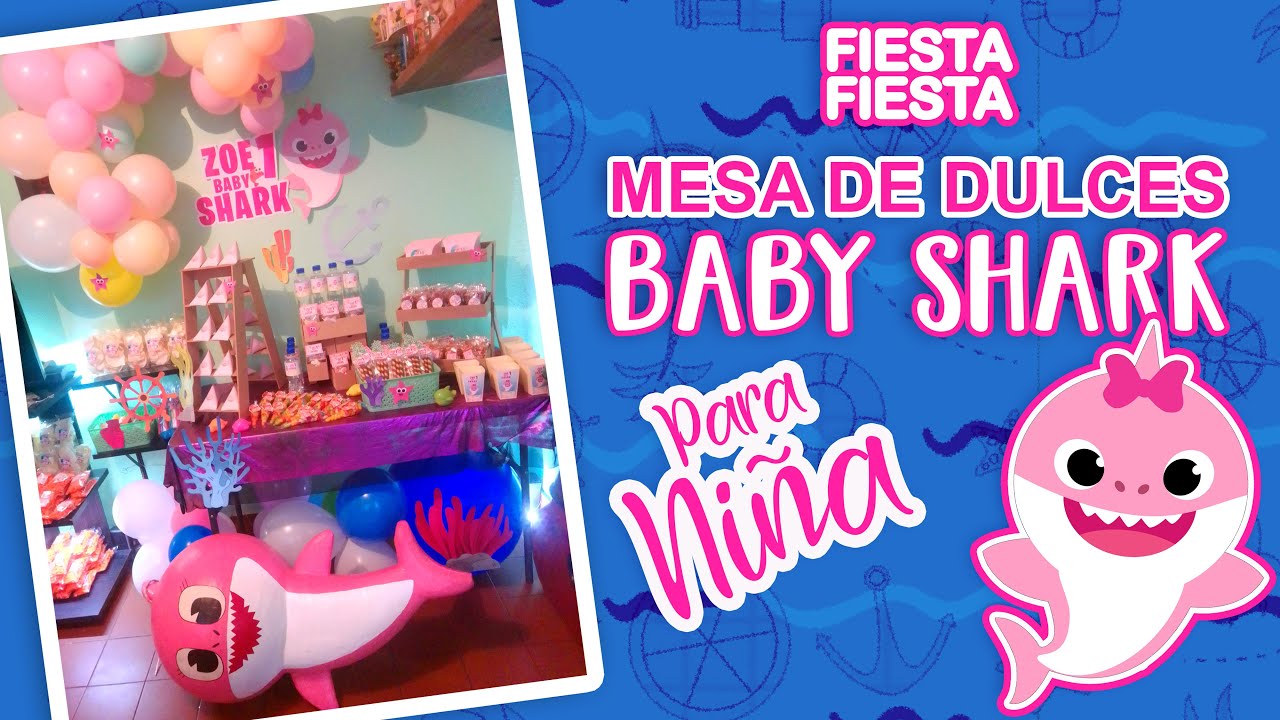 MESA DE DULCES DE BABY SHARK PARA NIÑA, DECORACIONES UN MONTÓN DE IDEAS PARA TU EVENTO manualidades de animales